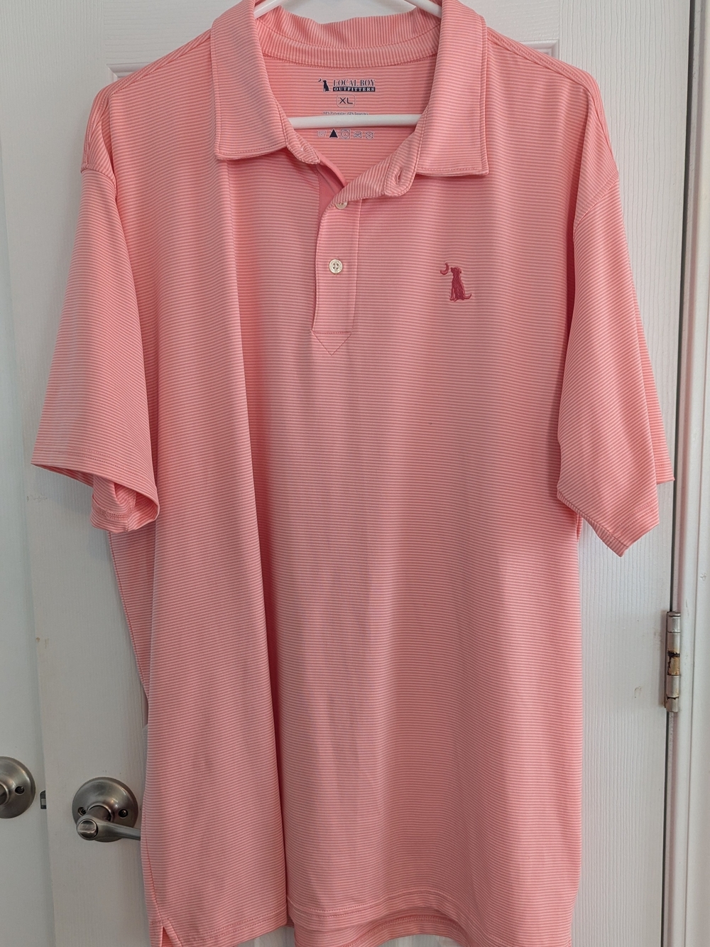 Local Boy Outfitters Men's Light Pink Micro-Stripe Polo